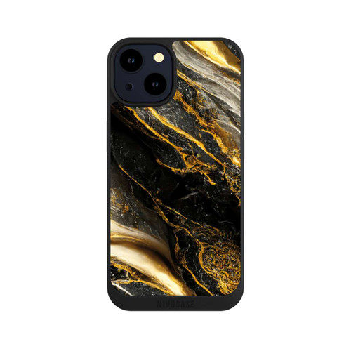 Apple iPhone 14 NIVOpure Schwarze Marmor Goldschichten