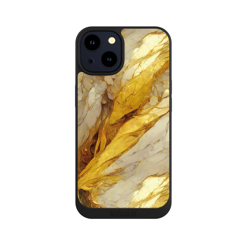iPhone 14 NIVOpure Weiße Marmor-Golddruckschichten
