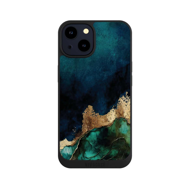 iPhone 14 NIVOpure Petrolblau mit Gold