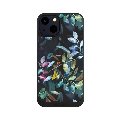 Apple iPhone 14 NIVOpure Mystische Aquarellblätter schwarz