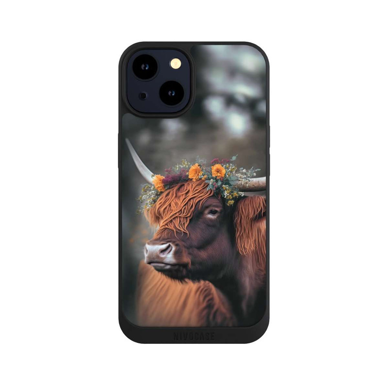 iPhone 14 NIVOpure Hochland Rind mit Blumen mit KI