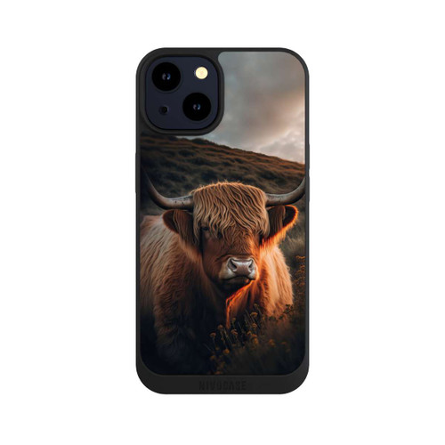 Apple iPhone 14 NIVOpure Vache Highland avec de grandes cornes avec IA