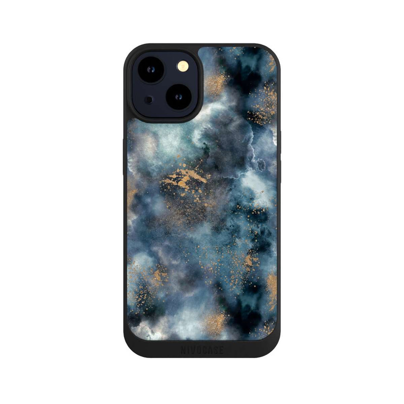 iPhone 14 NIVOpure Smoky Marble Watercolor Navy