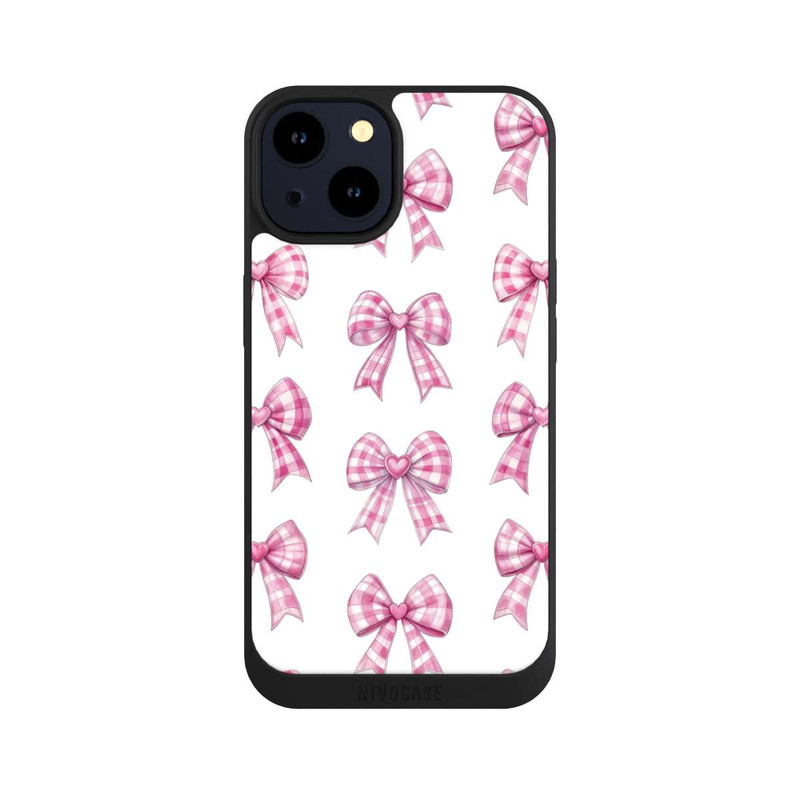 iPhone 14 NIVOpure Pink Gingham Hearts and Bows