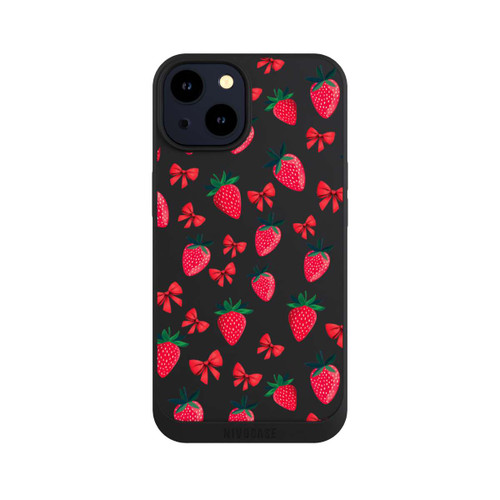 Apple iPhone 14 NIVOpure Strawberry Heart Ribbon Pattern Transparent