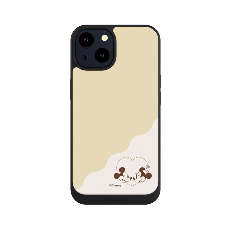 iPhone 14 NIVOpure Mickey and Minnie Love Heart Beige