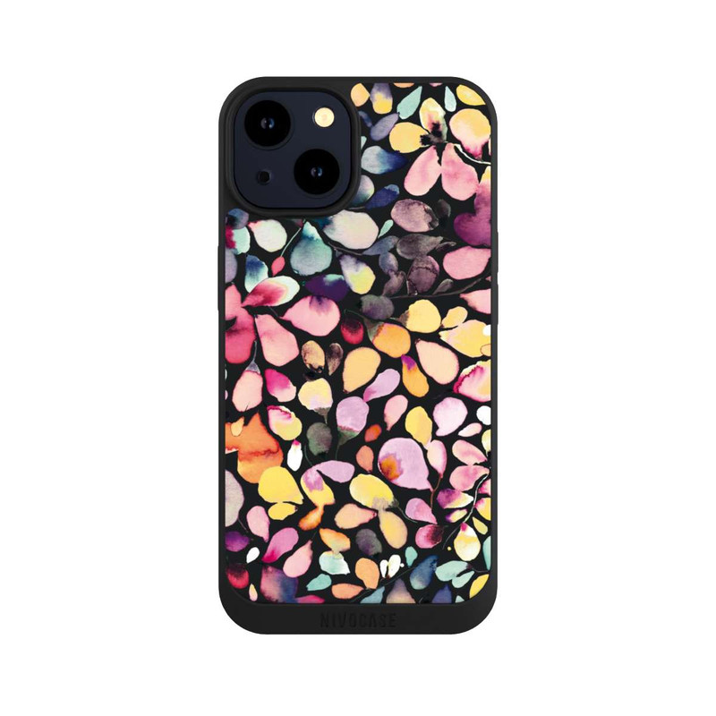 iPhone 14 NIVOpure Eucalyptus Watercolor Leaves Black