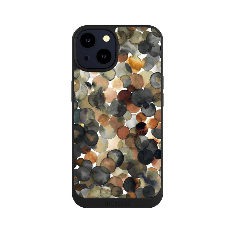iPhone 14 NIVOpure Watercolor Dots Brown Pattern