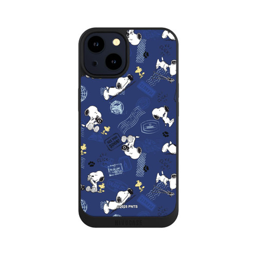 Apple iPhone 14 NIVOpure Peanuts Travel Stamps Pattern Blue