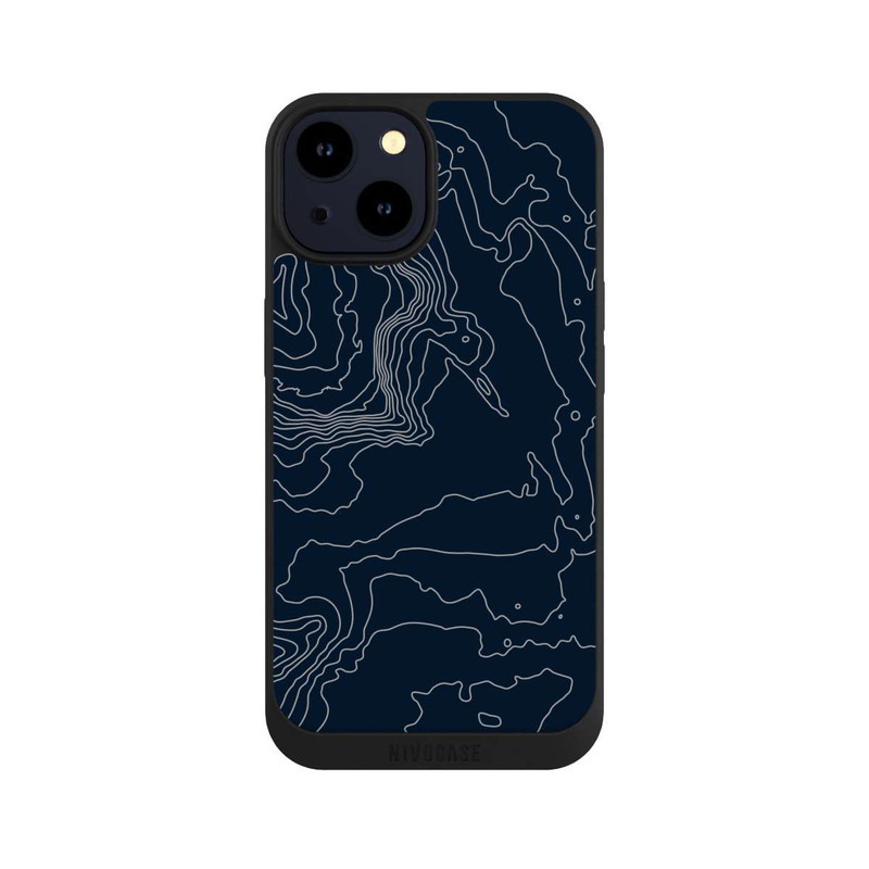 iPhone 14 NIVOpure Mountain Contour Lines Dark