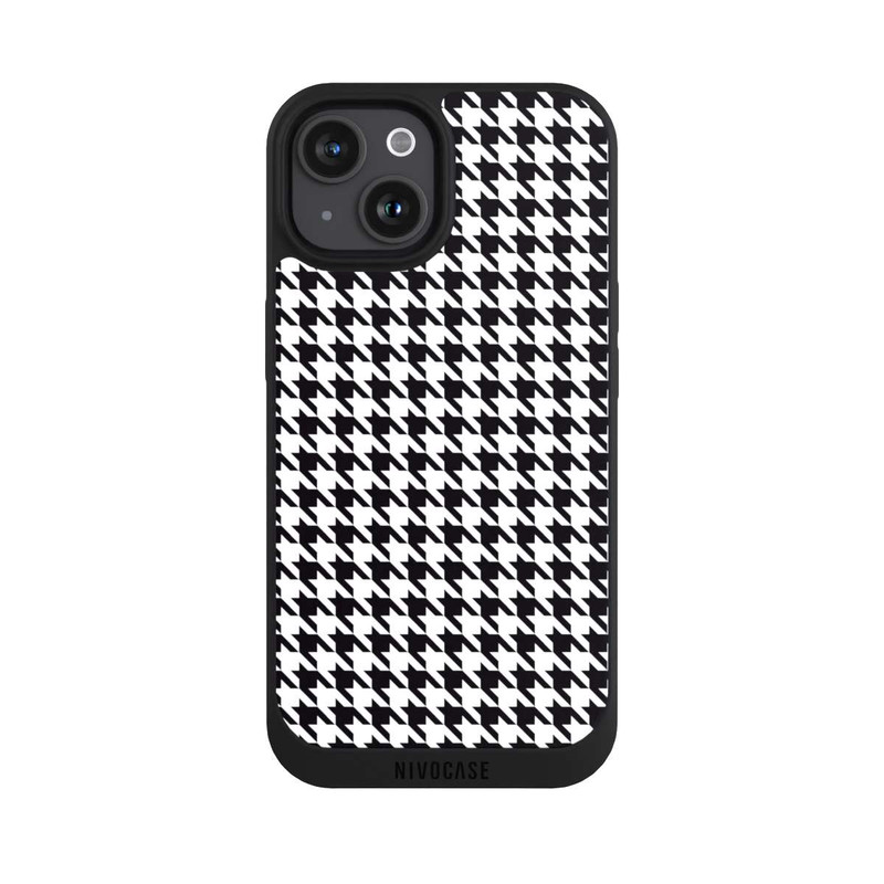 iPhone 15 NIVOpure Houndstooth black-white