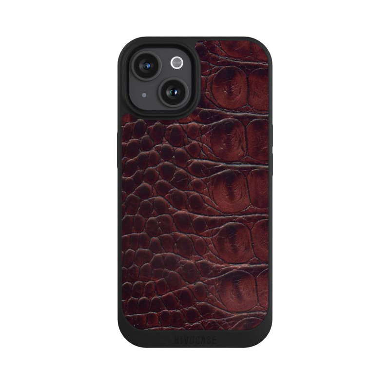 iPhone 15 NIVOpure Cuir de Crocodile