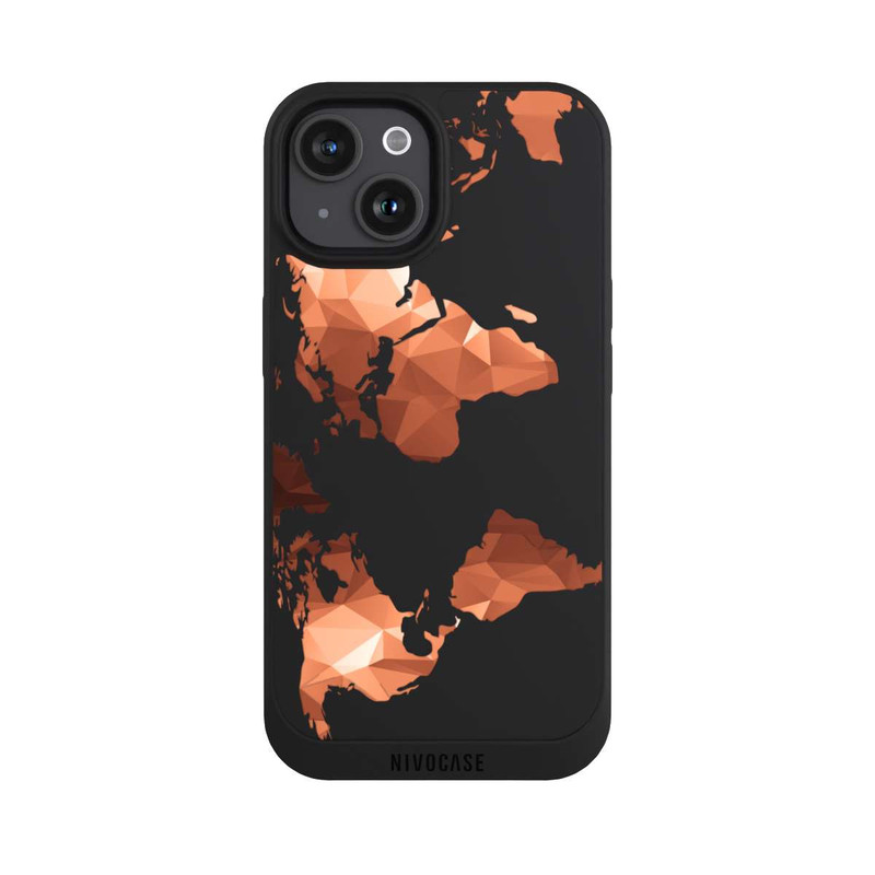 iPhone 15 NIVOpure Carte du Monde Triangle sans fond