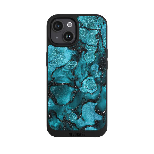 Apple iPhone 15 NIVOpure  Blauer Glitzerlook