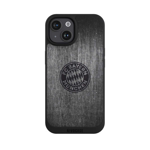 Apple iPhone 15 NIVOpure Metalllook FCB Logo einfarbig