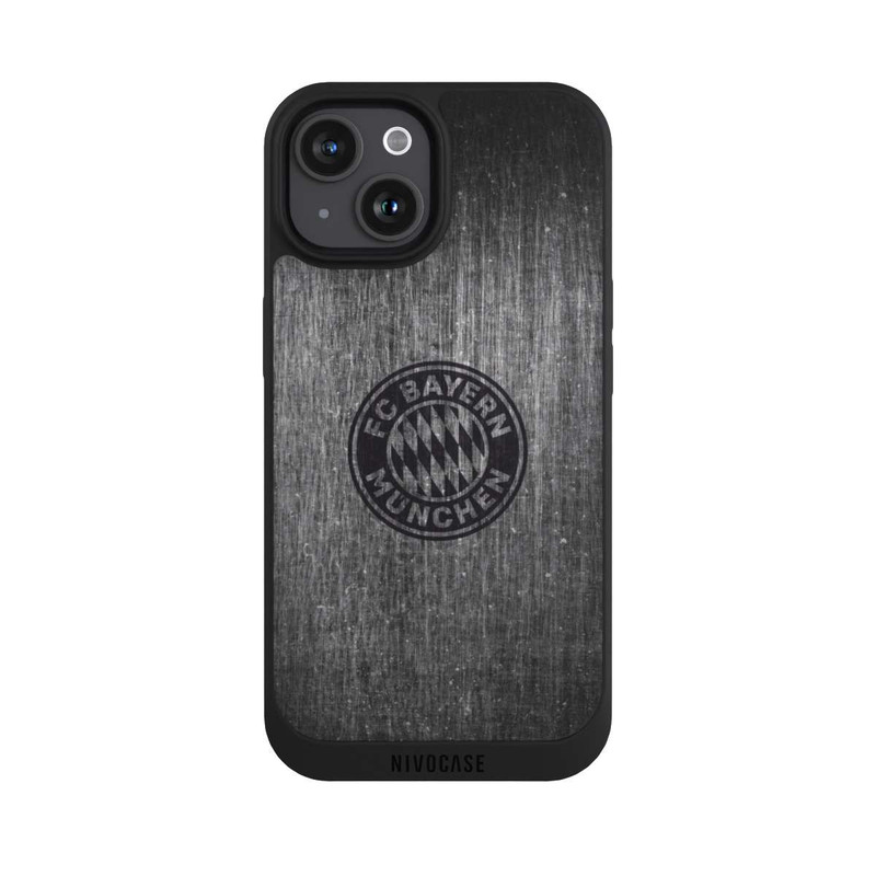 iPhone 15 NIVOpure Metal look FCB Logo plain