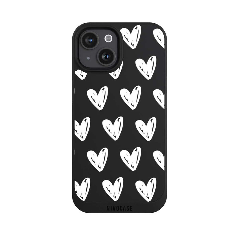 iPhone 15 NIVOpure White Hearts transparent