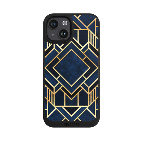 Apple iPhone 15 NIVOpure Kunst Deko Blau Golddruck