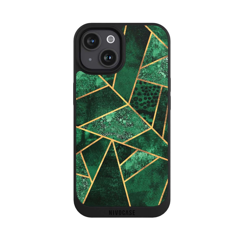 iPhone 15 NIVOpure Tief Smaragdgrün Golddruck