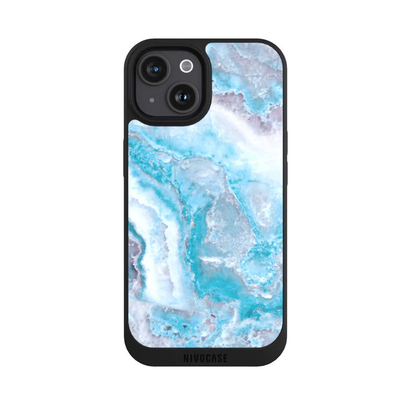 iPhone 15 NIVOpure Edelstein Hellblau