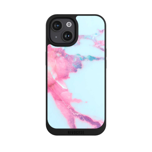Apple iPhone 15 NIVOpure Hellblauer schillernder Adermarmor