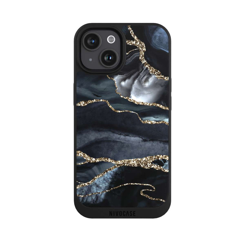 iPhone 15 NIVOpure Or marbré foncé Aspect pailleté