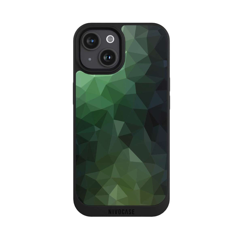 iPhone 15 NIVOpure Polygonal Mosaic Green