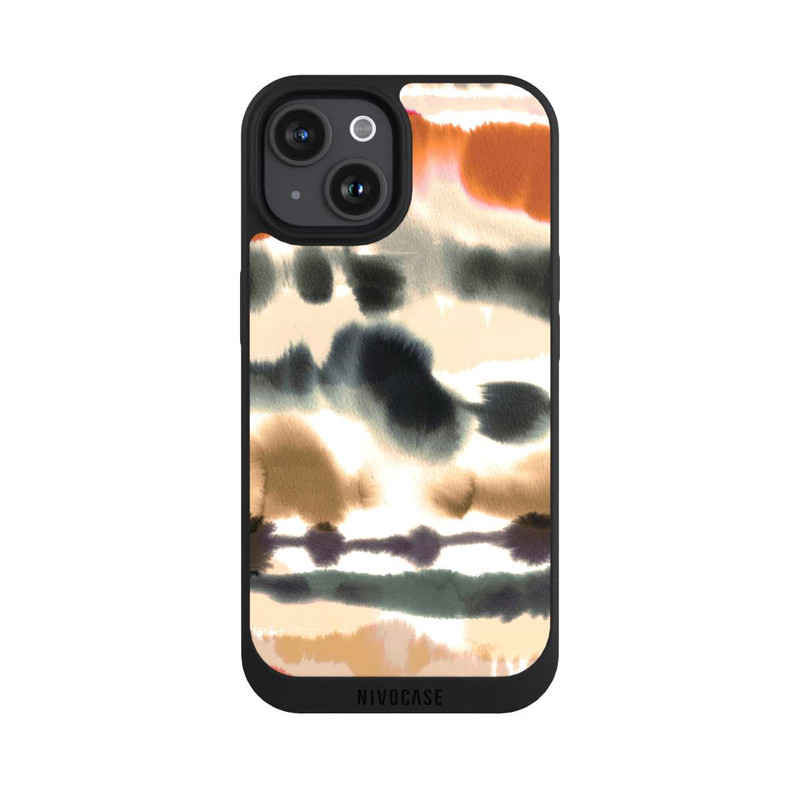 iPhone 15 NIVOpure Weiche nautische Aquarelllinien Orange