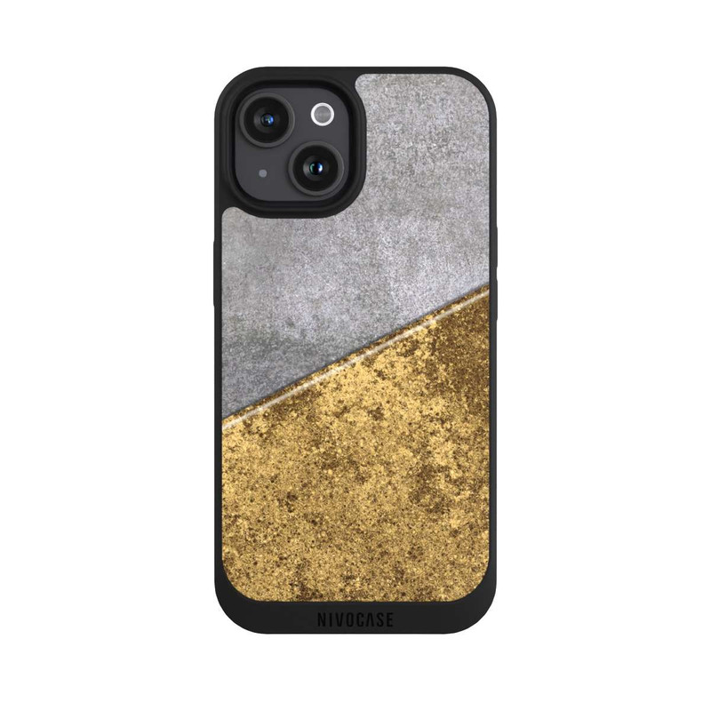 iPhone 15 NIVOpure Beton und Goldlook