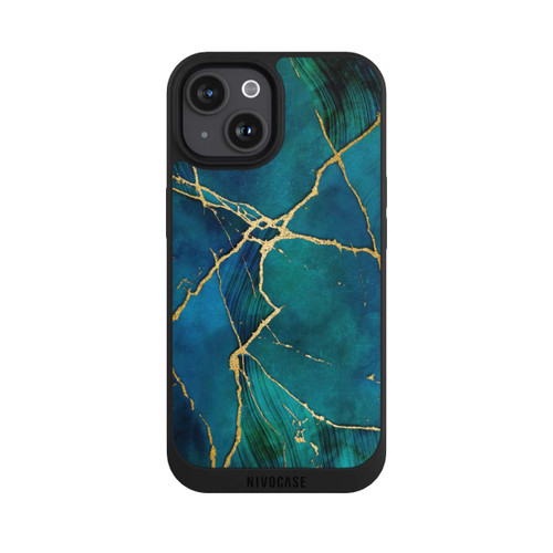 Apple iPhone 15 NIVOpure Mineralischer Glamourlook Blaugold