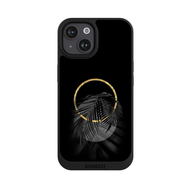 iPhone 15 NIVOpure Feuille tropicale noire