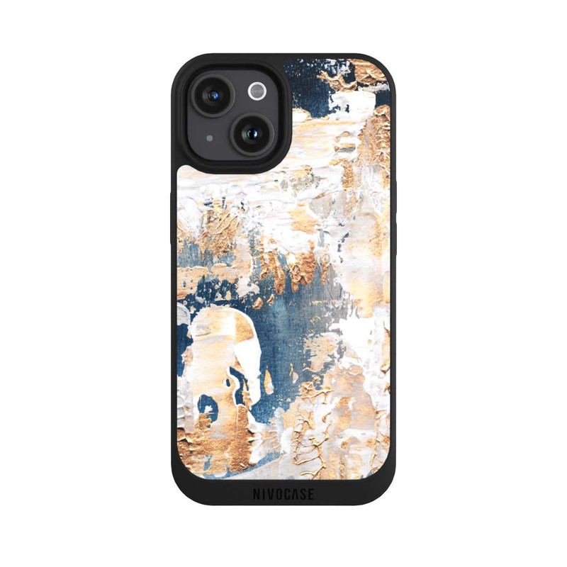 iPhone 15 NIVOpure Abstraction Bleu et Or
