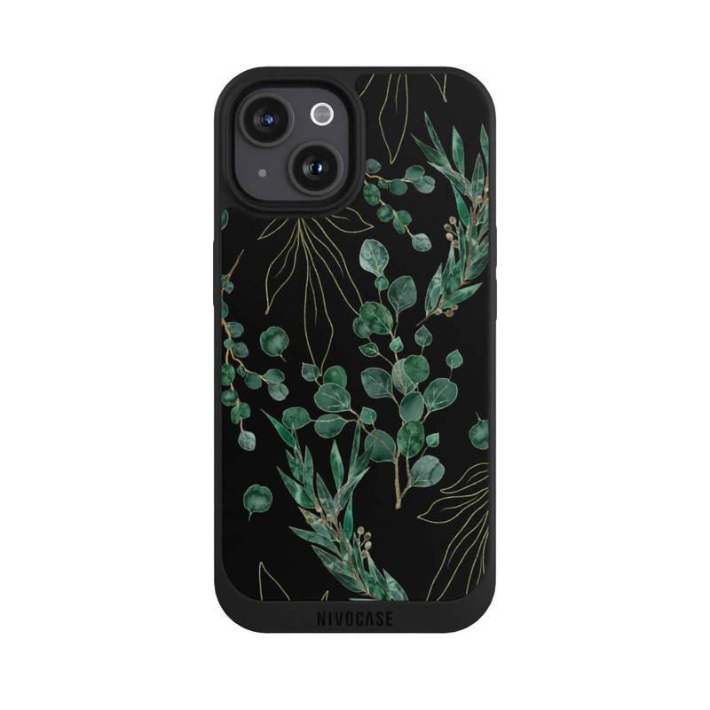 iPhone 15 NIVOpure Eukalyptusblätter schwarz