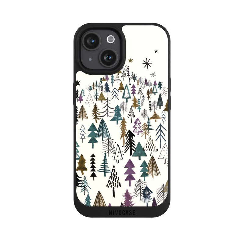 iPhone 15 NIVOpure Montagne Arbres Forêt Violet