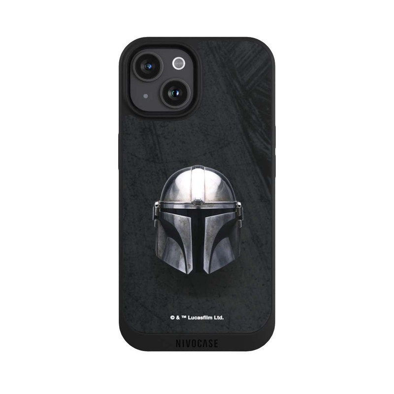 iPhone 15 NIVOpure Casque Mandalorien Noir