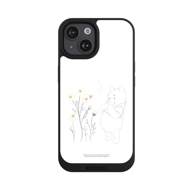 iPhone 15 NIVOpure Winnie Puuh sieht sich Gänseblümchen an