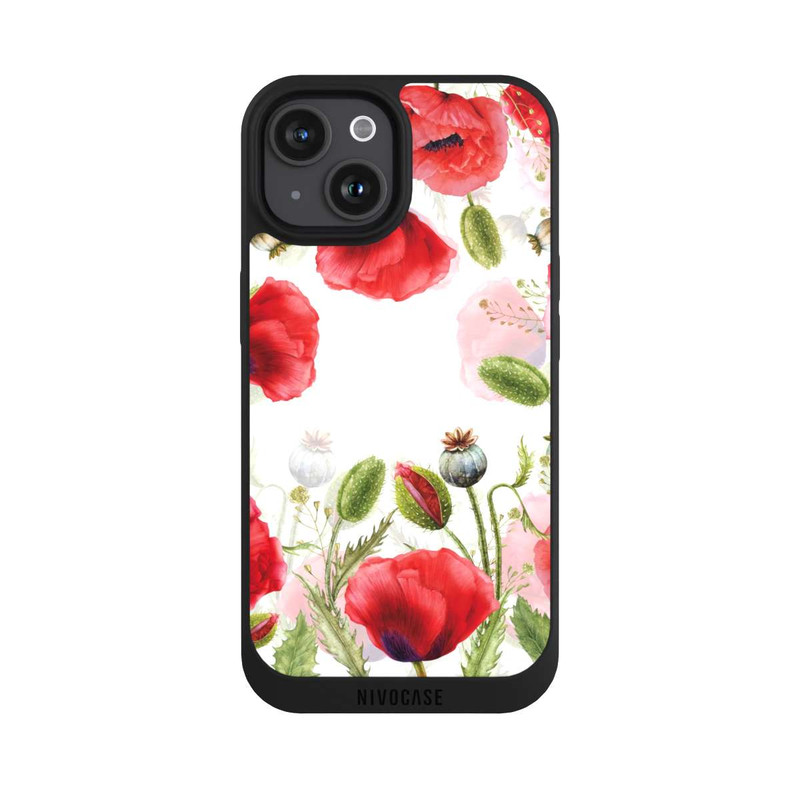 iPhone 15 NIVOpure Rahmen aus Mohnblumen