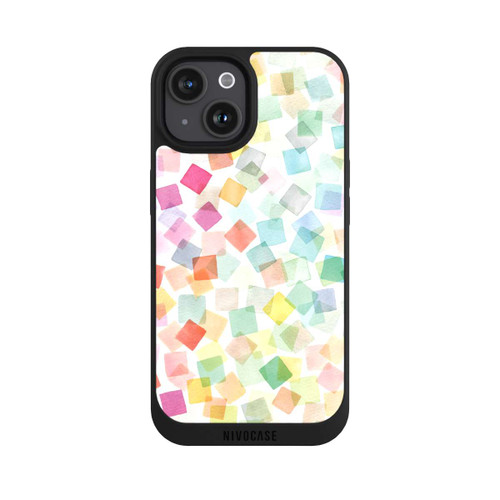 Apple iPhone 15 NIVOpure Konfetti geometrische Plaids Regenbogen