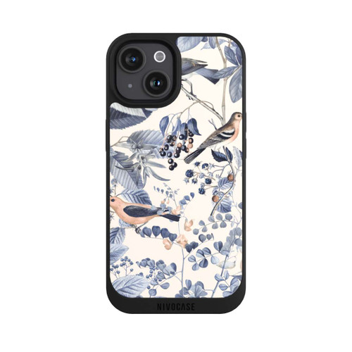 Apple iPhone 15 NIVOpure Vögel und Beeren in Beige