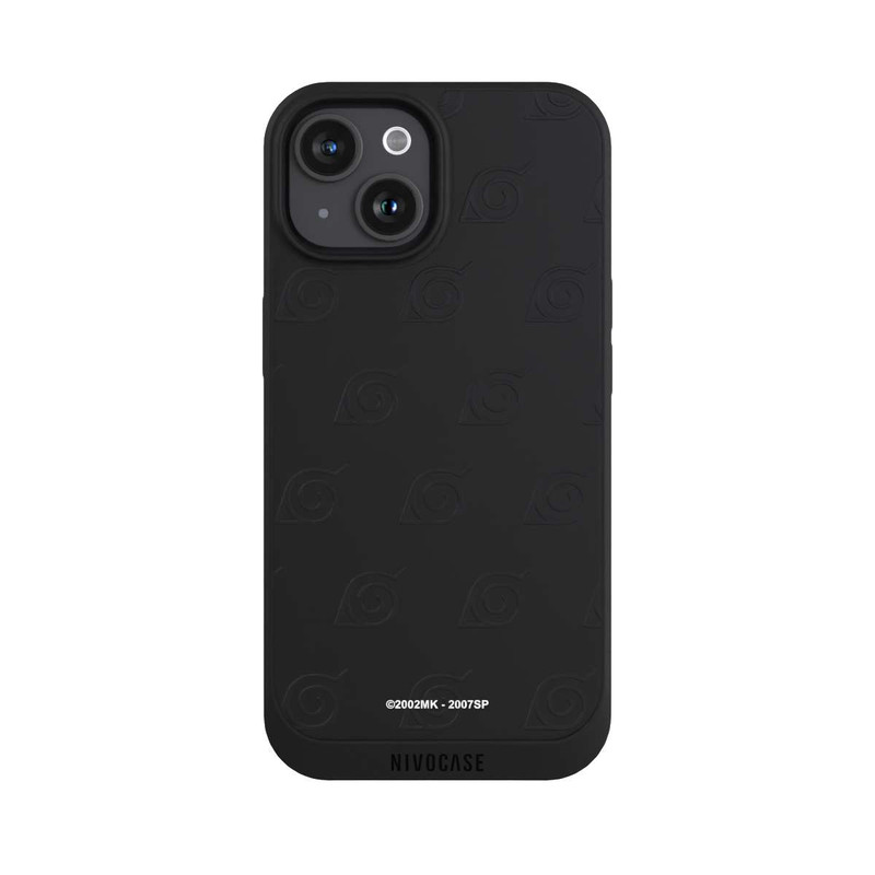 iPhone 15 NIVOpure Schwarzes Konoha-Muster Transparent