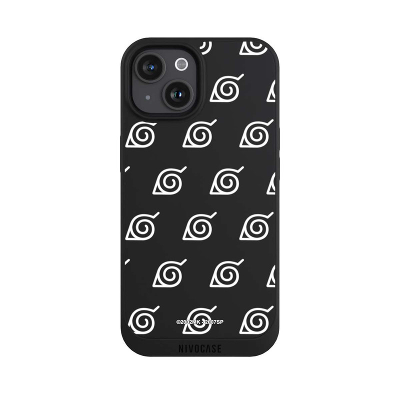 iPhone 15 NIVOpure Konoha Pattern Blanc sur Fond Transparent