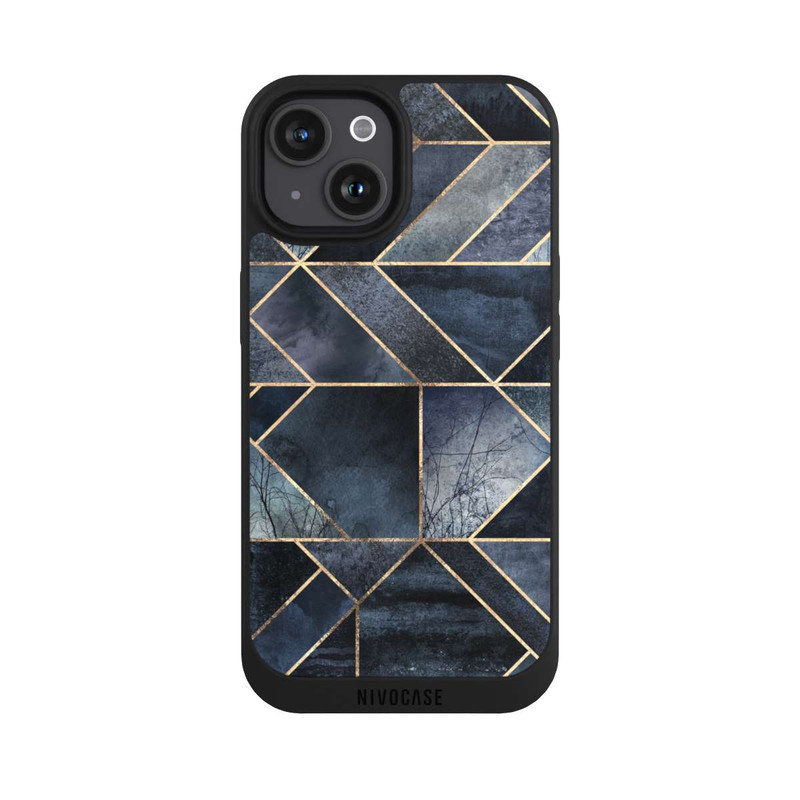 iPhone 15 NIVOpure Abstraktes Natur-Dunkelblau
