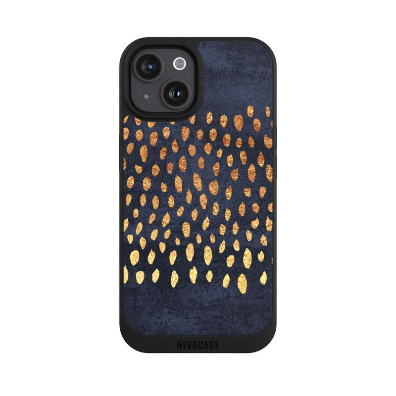 iPhone 15 NIVOpure Or & Bleu Pattern
