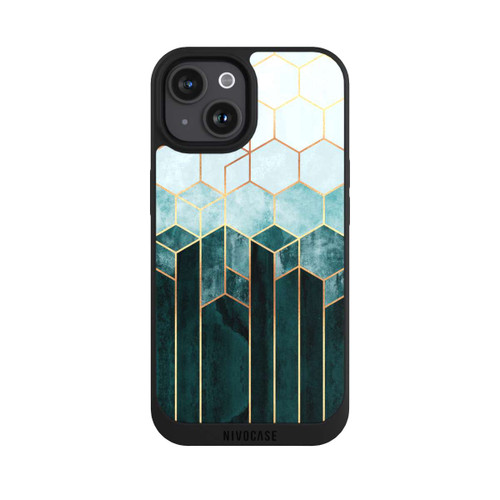 Apple iPhone 15 NIVOpure Teal Hexagons