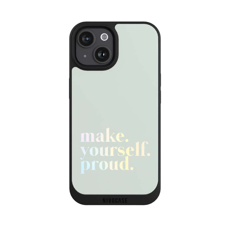 iPhone 15 NIVOpure Make Yourself Proud Citation - Menthe et dégradé