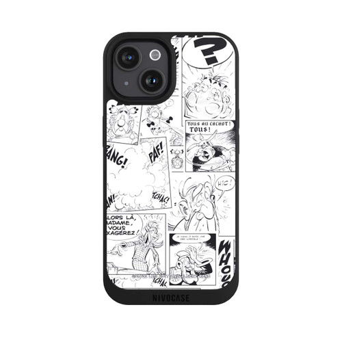 Apple iPhone 15 NIVOpure Asterix Comic Schwarz und Weiß