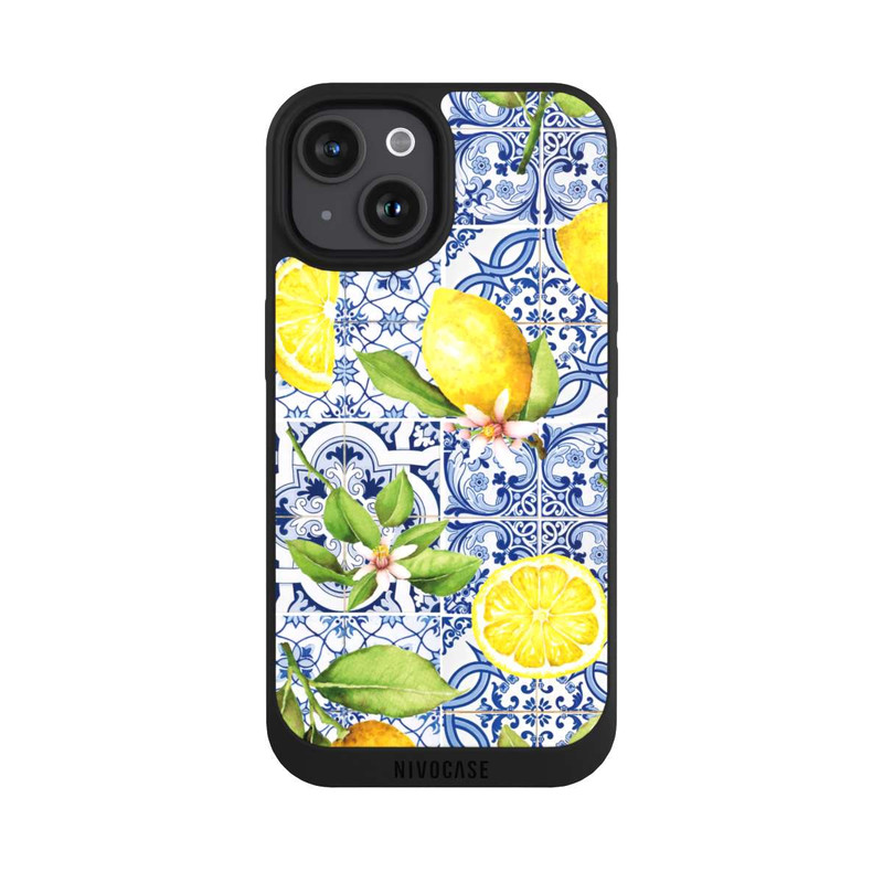 iPhone 15 NIVOpure Griechische Zitronen Muster
