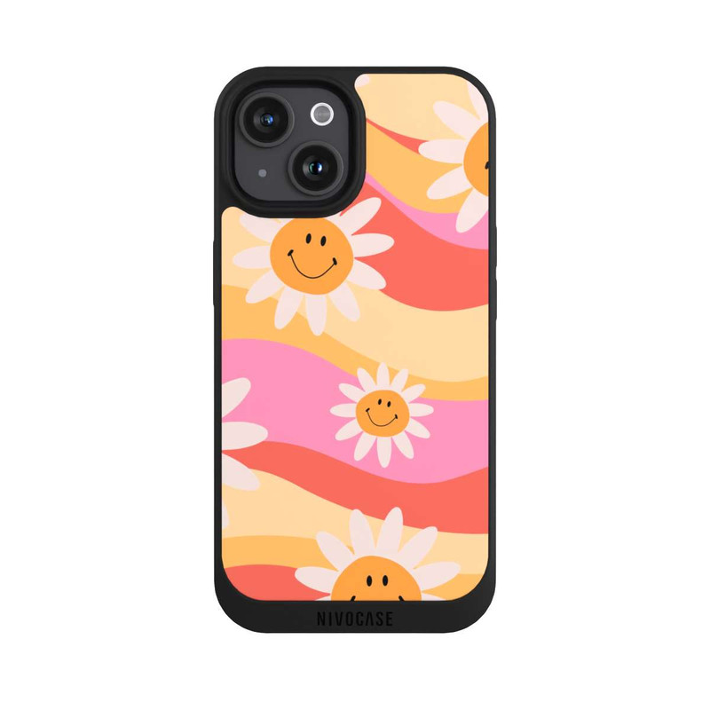 iPhone 15 NIVOpure Retro Smiles Orange Colorful