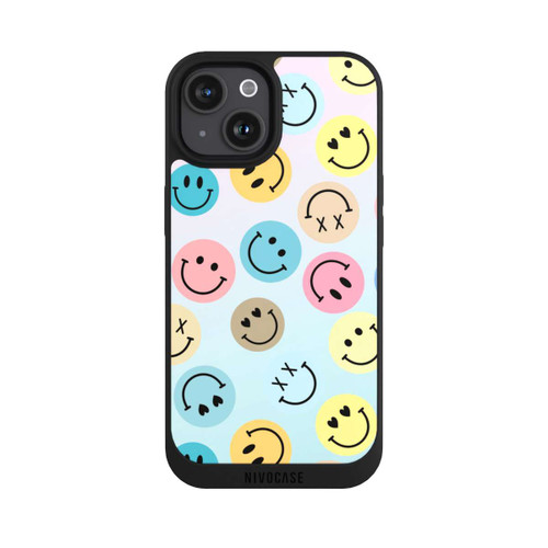 Apple iPhone 15 NIVOpure Smiles Emotes Pattern Colorful
