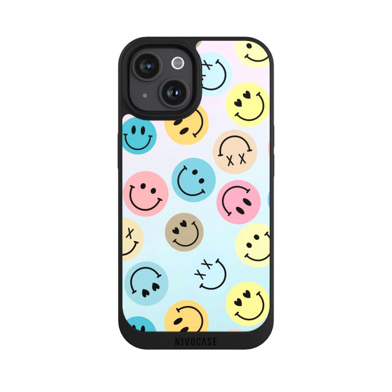 iPhone 15 NIVOpure Smiles Emotes Pattern Colorful